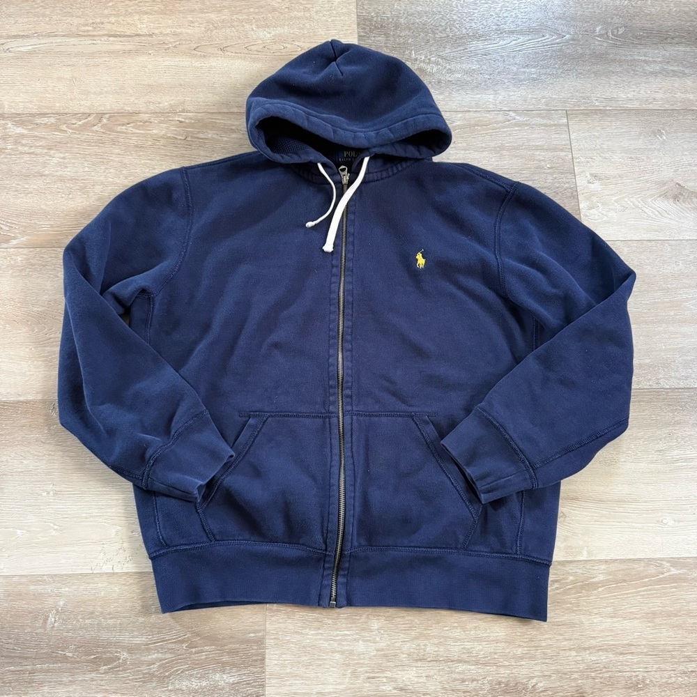 Polo Ralph Lauren men’s heavy weight full zip up hoodie navy size XL